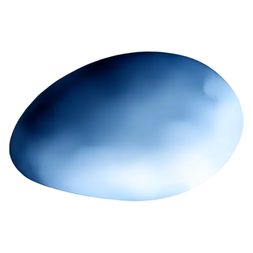 Abstract Shape in dusty blue, a smooth rounded watercolor pebble, watercolor painting, transparent background
