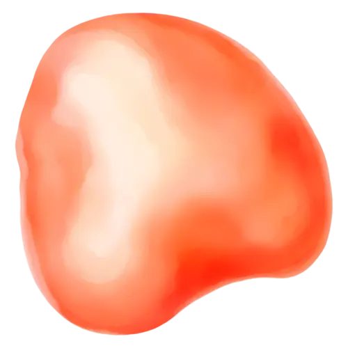 Abstract Shape in coral, a soft fully filled cloud-like blob, watercolor painting, transparent background