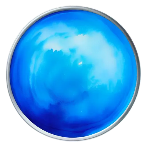 Lid for a mason jar with a silver metal rim and deep blue enamel center, top view, watercolor painting, transparent background