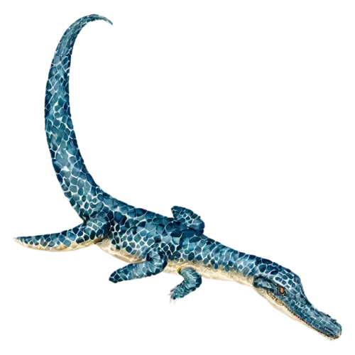 Mosasaurus head and shoulders portrait with toothy jaws, a giant prehistoric sea reptile with a long streamlined body, watercolor painting, transparent background