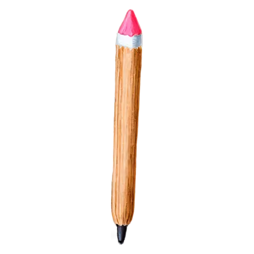 Pencil as a blue colored pencil, classic wooden writing and coloring pencils in warm yellows, watercolor painting, transparent background