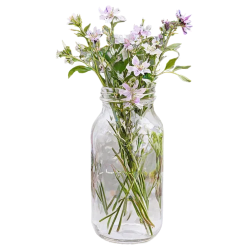 Sunflower and daisy arrangement in a rustic mason jar, watercolor painting, transparent background
